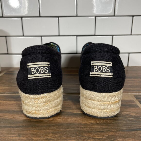 Skechers BOBS Highlights High Jinx Womens Sz 7.5 Shoes Black Canvas Espadrille - Picture 4 of 13